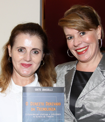 Desembargadora Marlene Teresinha Fuverki Suguimatsu com a juíza Odete Grasselli, titular da Vara do Trabalho de Pinhais, autora do livro O Direito Derivado da Tecnologia - Circunstâncias Coletivas e Individuais no Direito do Trabalho Desembargadora Marlene Teresinha Fuverki Suguimatsu com a juíza Odete Grasselli, titular da Vara do Trabalho de Pinhais, autora do livro O Direito Derivado da Tecnologia - Circunstâncias Coletivas e Individuais no Direito do Trabalho