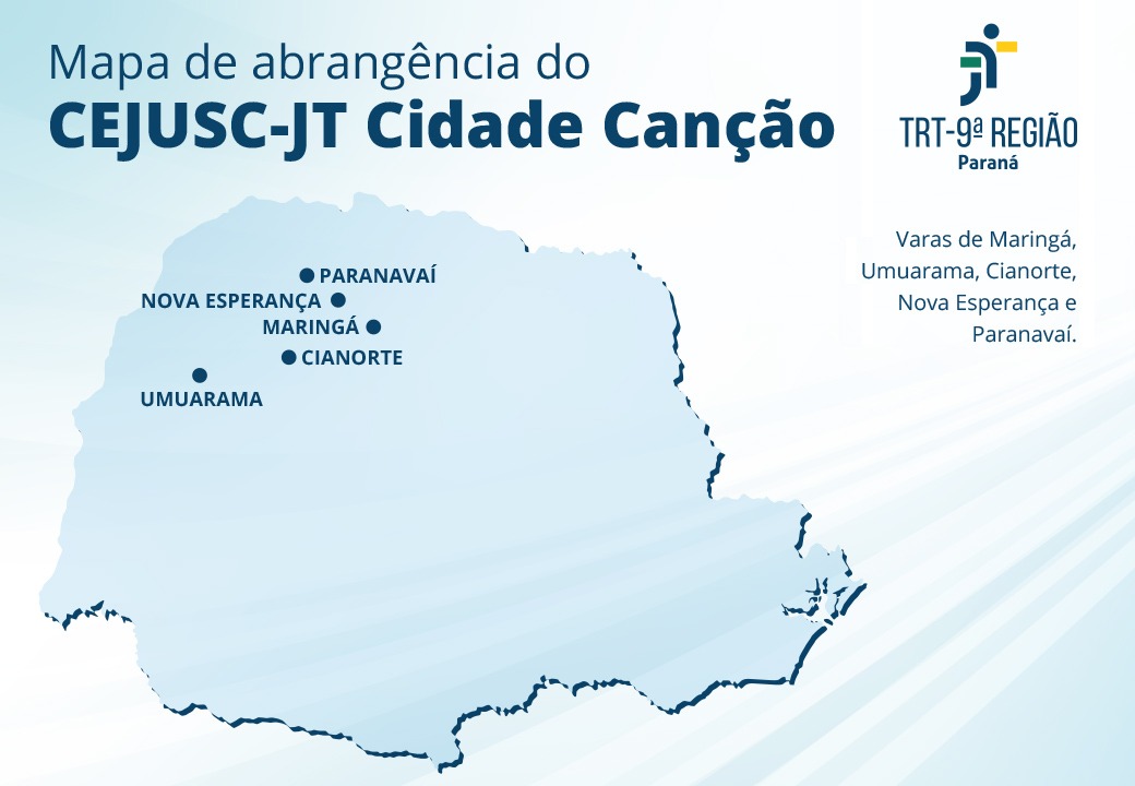 Mapa do estado do Paran&aacute; em azul claro, intitulado 