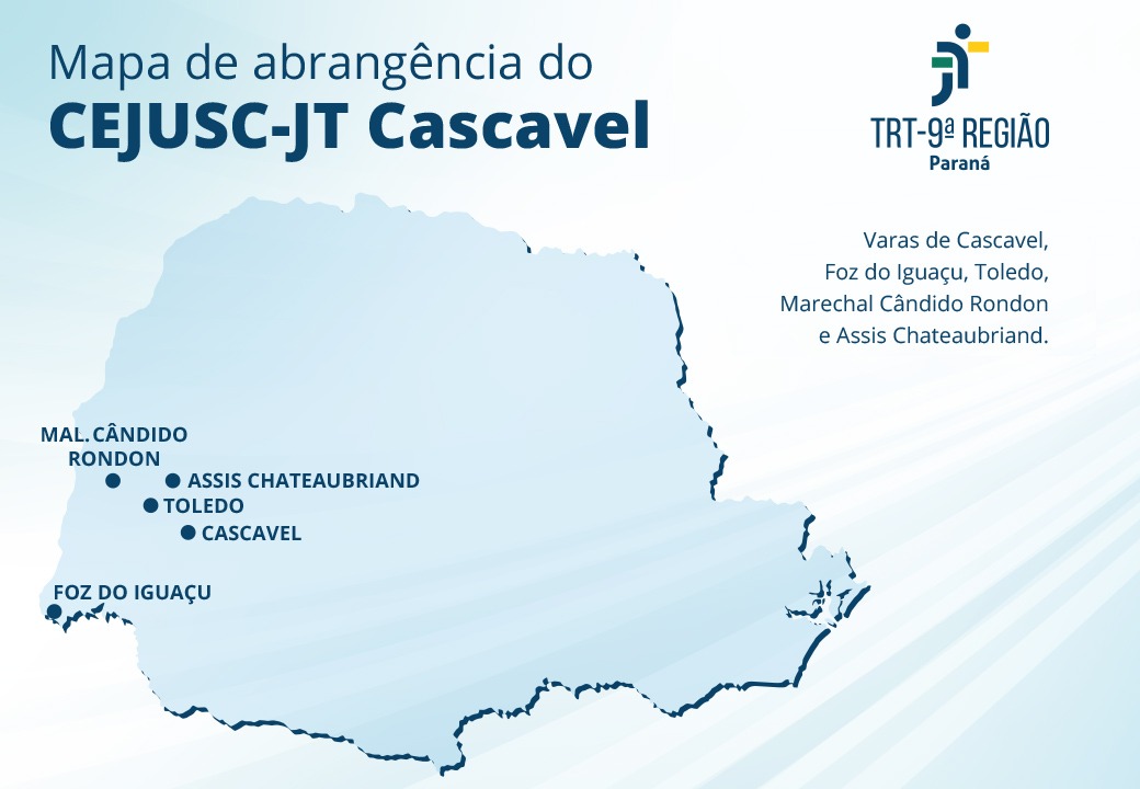 Mapa do estado do Paran&aacute; em azul claro, intitulado 