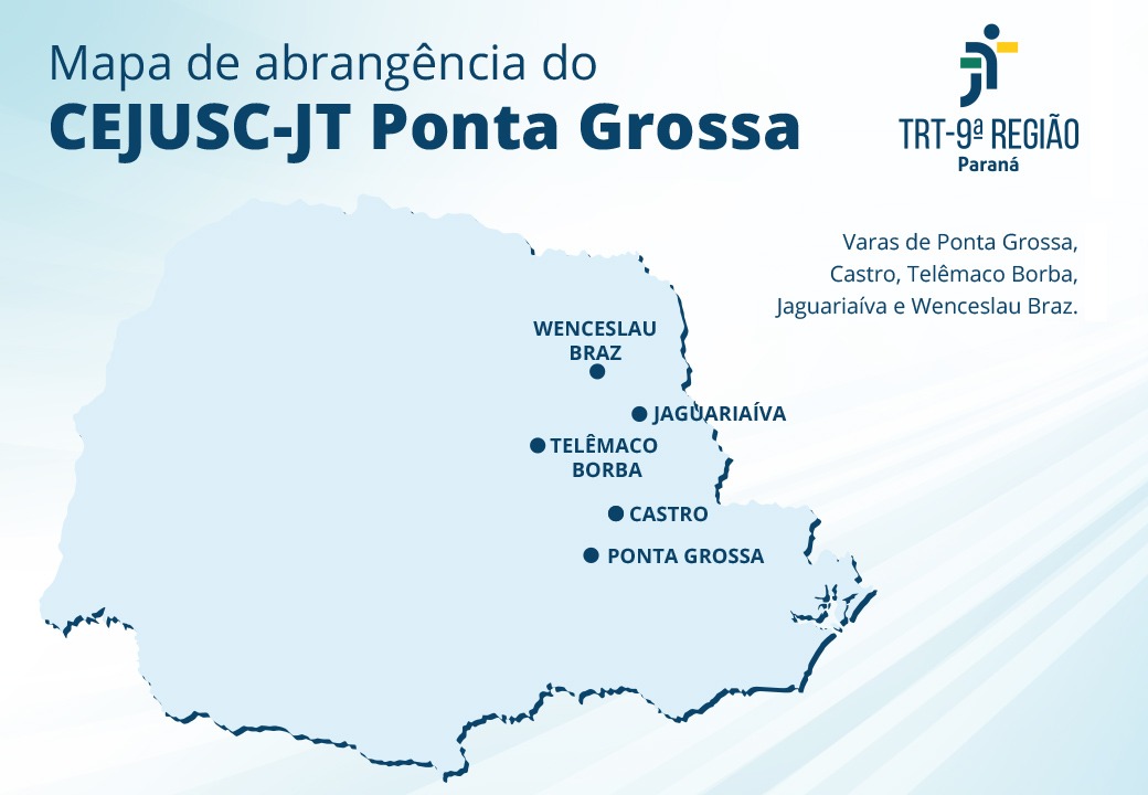 Mapa do estado do Paran&aacute; em azul claro, intitulado 