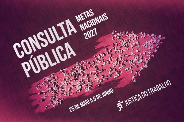 A imagem possui um fundo na cor roxa escura, com uma textura quadriculada sutil que lembra um plano de fundo t&eacute;cnico ou de design.  Elementos visuais principais:  No centro da imagem, h&aacute; uma aglomera&ccedil;&atilde;o de pessoas vista de cima, organizadas de forma a formar o desenho de uma seta grande apontando para o canto superior direito. As pessoas aparecem como pequenas silhuetas brancas em contraste com o fundo roxo.  Elementos de texto:  No canto superior esquerdo, em letras grandes, brancas e em destaque, est&aacute; escrito: 