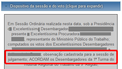 Exemplo de dispositivo do voto com observação