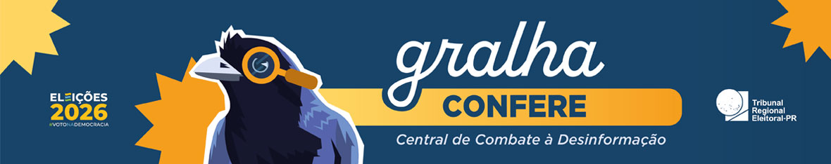Banner 4 Programa Gralha Confere de combate às fake news promovido pelo TRE-PR